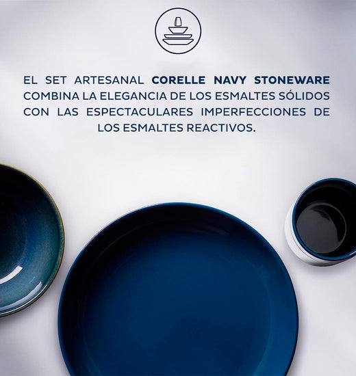 Set de Vajilla 12 piezas Corelle Navy Stoneware