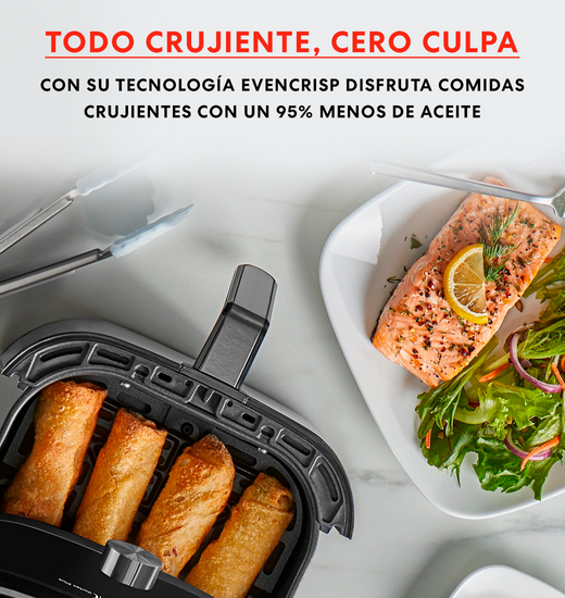 Pack Freidora de Acero Inoxidable 3.8 litros + Libro Instant Chef + Fuente Pyrex