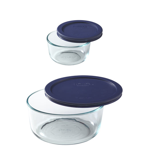 Set de 2 contenedores redondos de vidrio con tapa  Storage Plus Pyrex