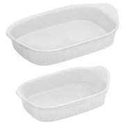 Set de 2 fuentes rectangulares French White Corningware