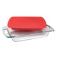 Fuente rectangular de vidrio con tapa Easy-Grab Pyrex 2.8 litros